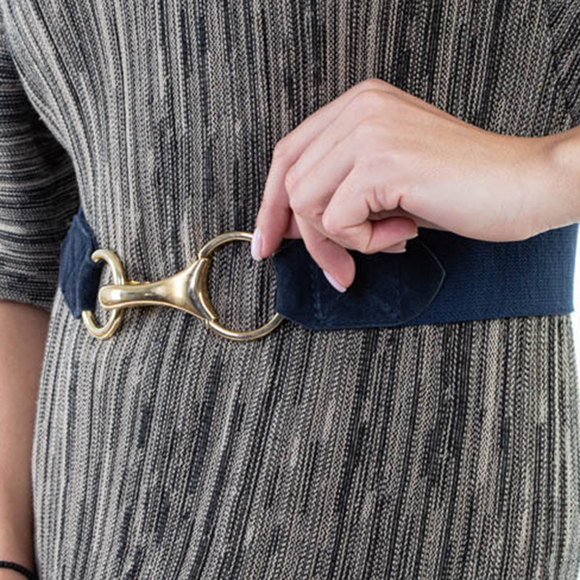 Jo No Fui Belt Women size 60 Dark Slate Blue - Picture 2 of 4